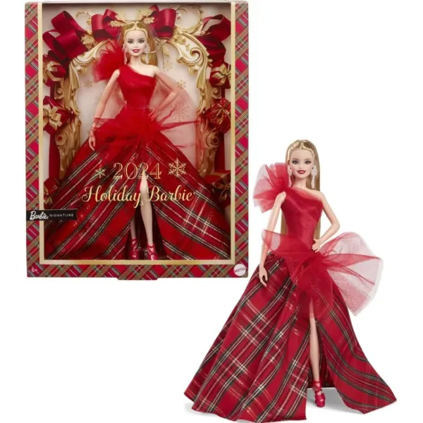 Lalka Barbie Signature Holiday Lalka Kolekcjonerska Świąteczna Blondynka HRM61