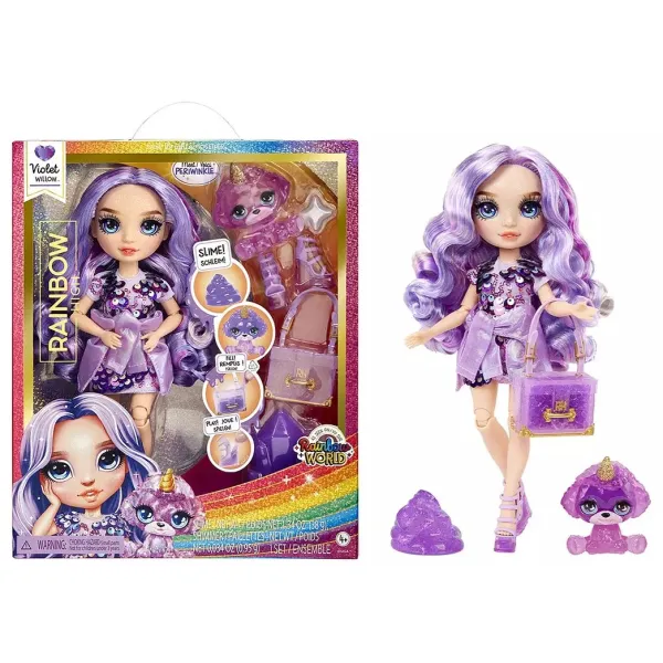 Lalka Rainbow High Fashion VIOLET WILLOW Lalka Modowa Purple Slime Zwierzątko 120223