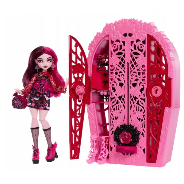 Lalka Monster High Straszysekrety OGRODOWE ZAGADKI DRACULAURA z Szafą HYT72