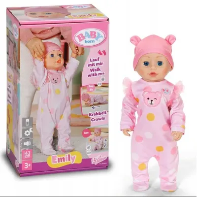 Baby born Emily Walk with me 43cm – Interaktywna lalka bobas 838426-116725