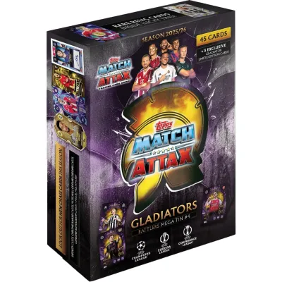 TOPPS Match Attax 25/26 MEGA TIN 4 GLADIATORS BATTLERS Puszka Karty Kolekcjonerskie Piłkarskie