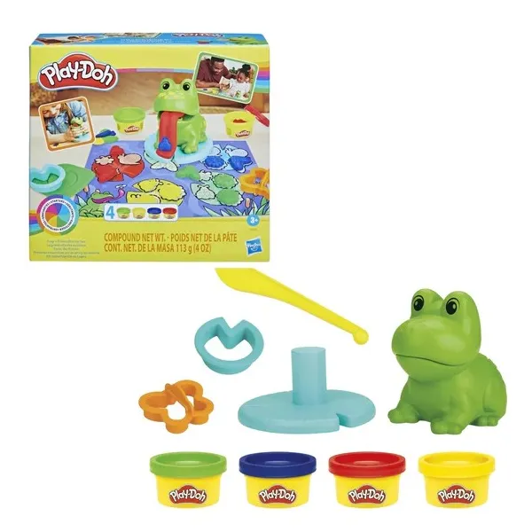 PLAY-DOH CIASTOLINA ZESTAW WESOŁA ŻABA I NAUKA KOLORÓW MATA + 4 TUBY F6926