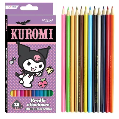 KREDKI OŁÓWKOWE KUROMI TRÓJKĄTNE 12 KOLORÓW ST.MAJEWSKI 3861