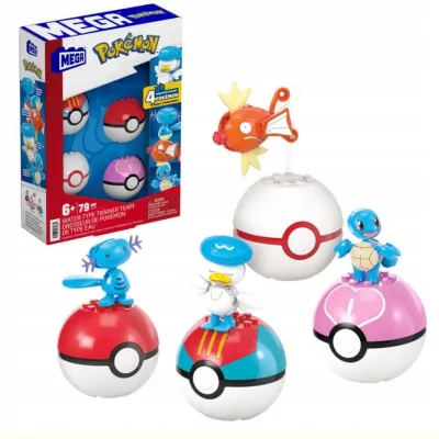 Pokemon MEGA Klocki Zestaw Water-Type Trainer Team Building Toy Kit
