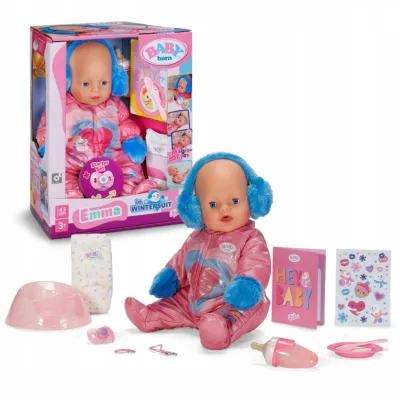 Baby Born Emma Zimowa Lalka Interaktywna 43 cm w Metalicznym Kombinezonie 838907