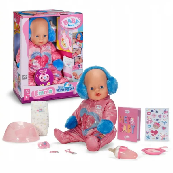 Baby Born Emma Zimowa Lalka Interaktywna 43 cm w Metalicznym Kombinezonie 838907