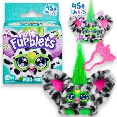 Furby FURBLETS Interaktywna Maskotka Moo-Boo Krówka Wielokolorowa Hasbro G1779 F9703