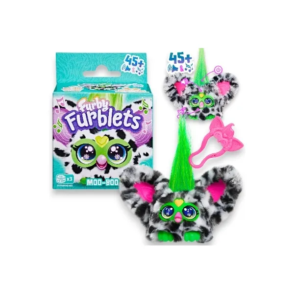 Furby FURBLETS Interaktywna Maskotka Moo-Boo Krówka Wielokolorowa Hasbro G1779 F9703