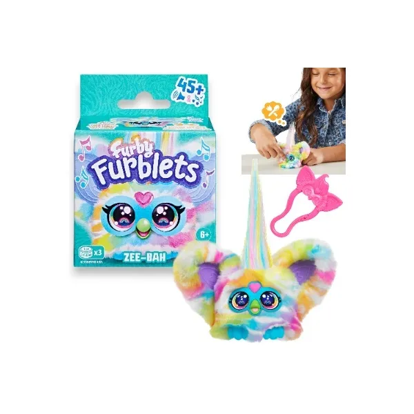 Furby FURBLETS Interaktywna Maskotka Zebra Zee-Bah Wielokolorowa Hasbro G1778 F9703