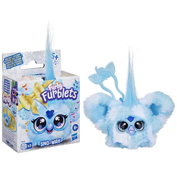 Furby FURBLETS Interaktywna Maskotka Sno-Way Edycja Świąteczna Niebiesko-Biała Hasbro G0398