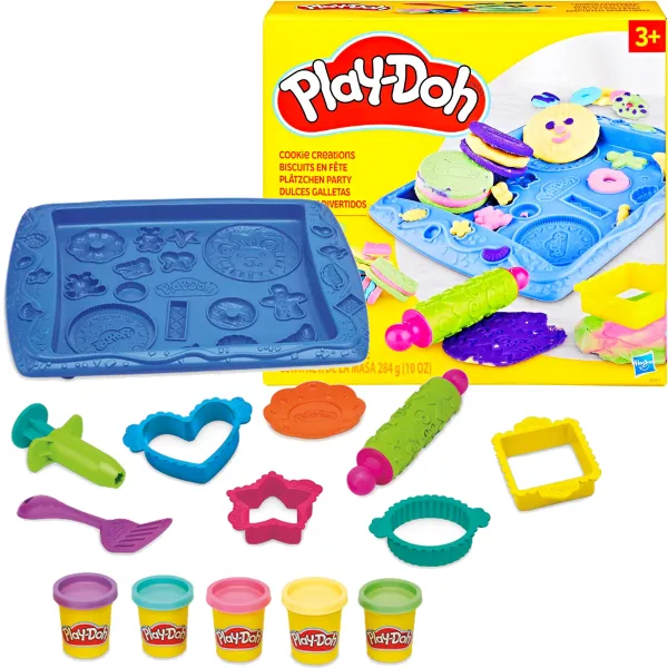 PLAY-DOH Słodkie Ciasteczka Ciastolina Zestaw 5 Tub z Foremkami B0307