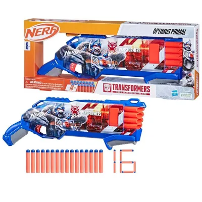 PISTOLET NERF WYRZUTNIA TRANSFORMERS OPTIMUS PRIMAL 16 Strzałek F9716 8 lat