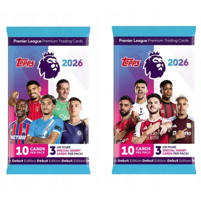 Topps Premier League 2026 Karty Kolekcjonerskie Piłka Nożna Saszetka10 Kart