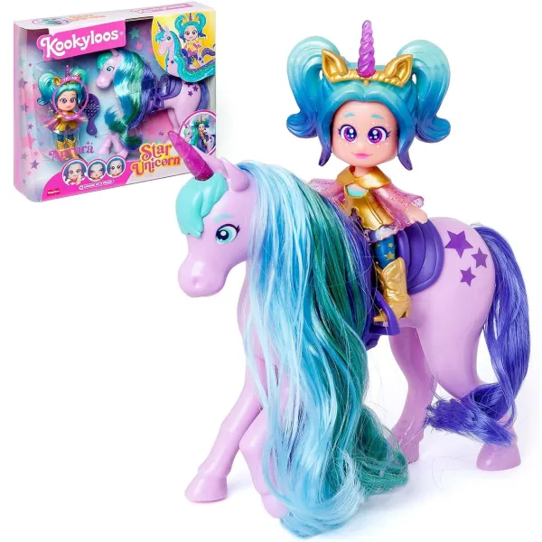 Zestaw Figurka Kookyloos Star Unicorn GWIEZDNY JEDNOROŻEC i LALECZKA AURORA