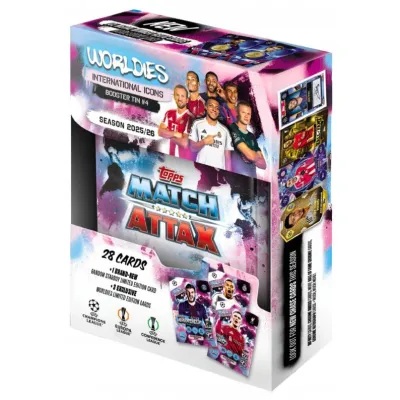TOPPS Match Attax Champions League Booster TIN 4 25/26 INTERNATIONAL ICONS Karty Piłkarskie