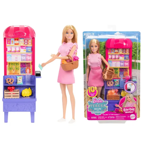 Lalka Barbie Zestaw Malibu na Zakupach z akcesoriami JCT05