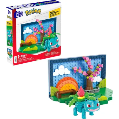 Mega Pokemon Klocki Konstrukcyjne Diorama IVYSAUR W PARKU HXF81