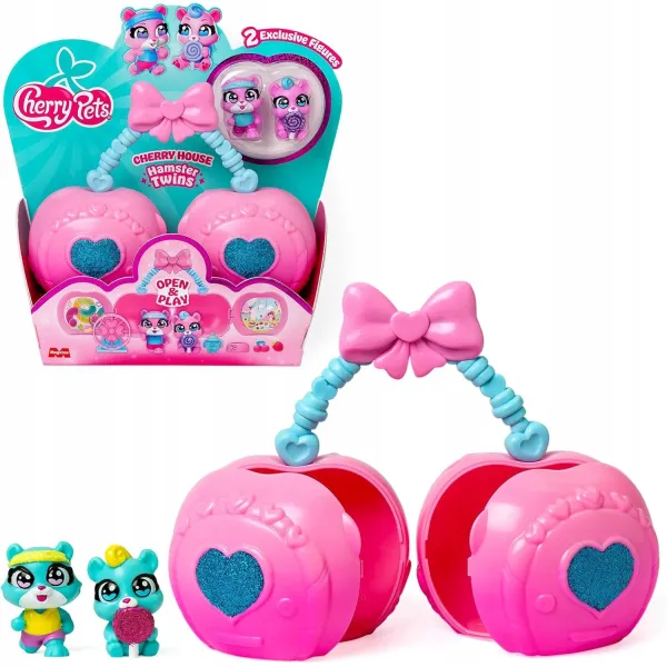MagicBox Cherry Pets Cherry House Hamster Twins Domek Różowe Wisienki z mini figurkami Chomików