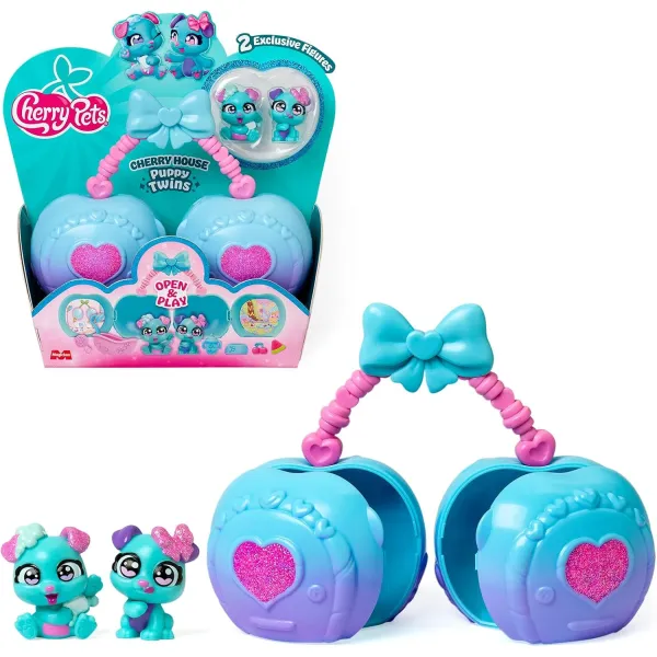 MagicBox Cherry Pets Cherry House Puppy Twins Domek Niebieskie Wisienki z mini figurkami Piesków