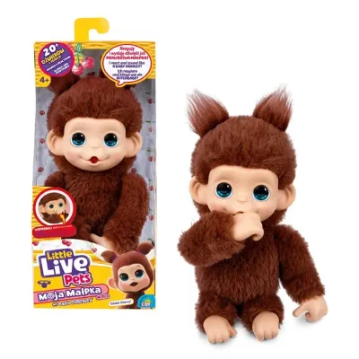 Little Live Pets My Baby Mini Monkey Interaktywna Małpka CHIKKI CHERRY 26765 Beżowa 20 dźwięków