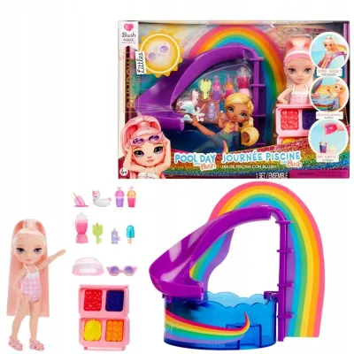 Rainbow High Zestaw POOL DAY Lalka BLUSH PARKER z Basenem i Zjeżdżalnią 522249