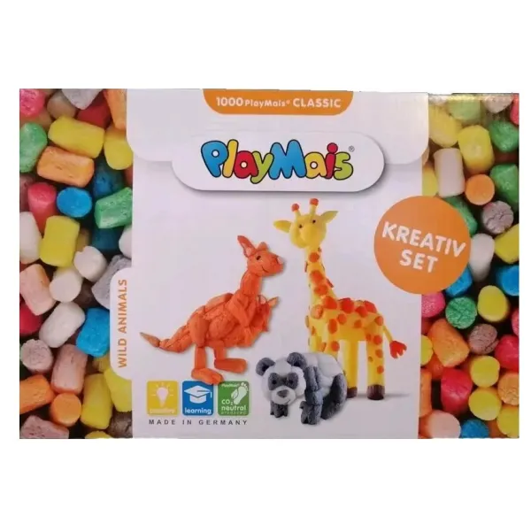PlayMais Klocki Kukurydziane Zestaw Kreatywny WILD ANIMALS Dzikie Zwierzęta 160832
