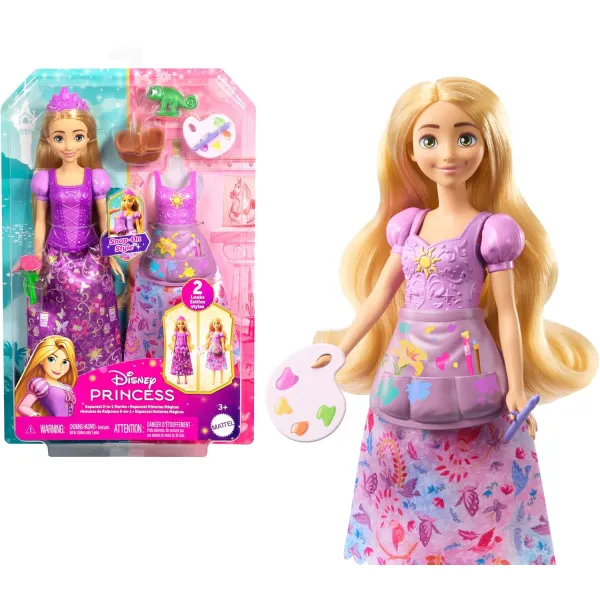 Lalka Disney Princess Rapunzel ROSZPUNKA Zestaw 2 w 1 Lalka + Zwierzątko + Akcesoria JBG08 JBG09