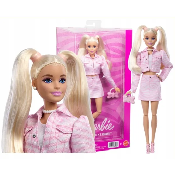 Barbie DELUXE STYLE JACKET Lalka Modowa Barbie w Różowym Komplecie JJN69
