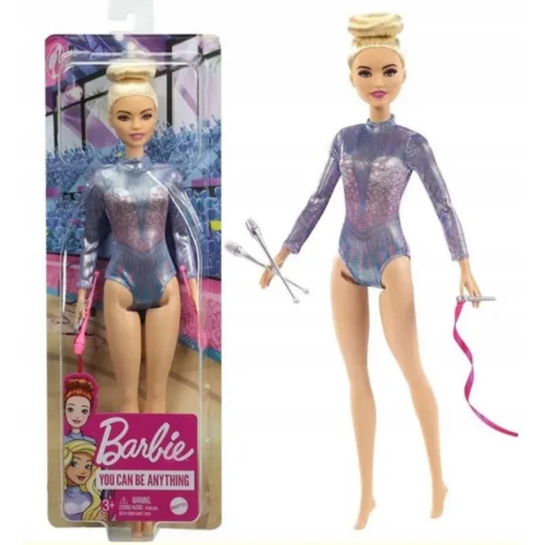 Barbie Kariera Zestaw Lalka Gimnastyczka Artystyczna Akcesoria Szarfa GTN65