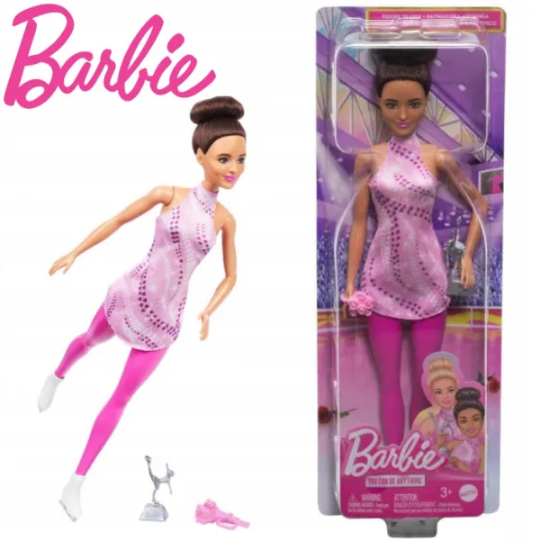 Barbie Kariera Zestaw Lalka Łyżwiarka Figurowa Akcesoria HRG37