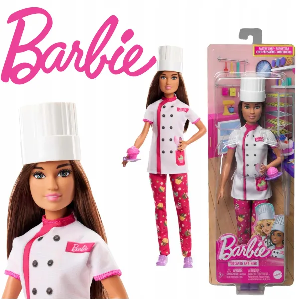 Barbie Kariera Pastry Chef Doll Zestaw Lalka Cukierniczka Akcesoria HKT67
