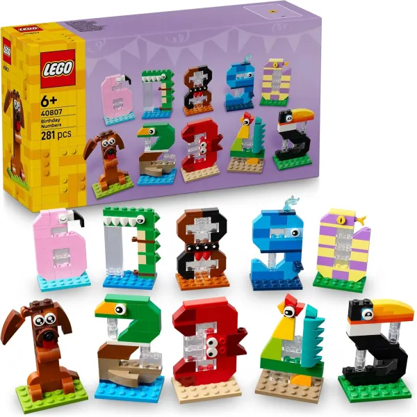 LEGO ICONIC URODZINOWE CYFERKI Zestaw Klocków 281 elementów 40807