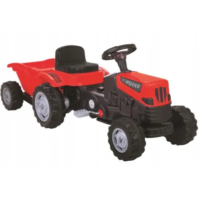 Pilsan Duży Traktor Przyczepką Czerwony