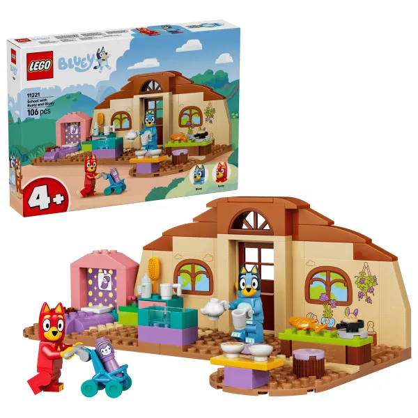 LEGO Bluey Bajkowy Zestaw Szkoła z Ryżykiem i Blue 106 elementów 11221
