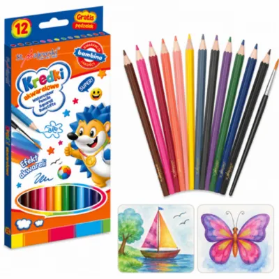Kredki Szkolne Akwarelowe Bambino 12 Kolorów