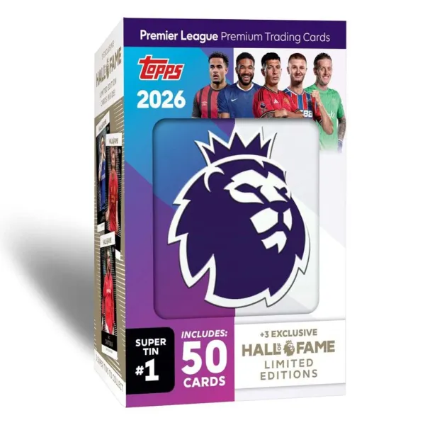 Topps Premier League 2025/26 Super Tin 1 Hall of Fame Karty Piłkarskie
