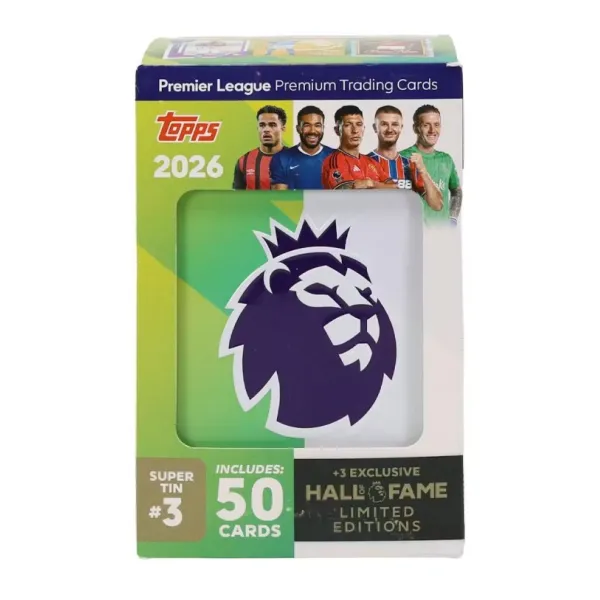 Topps Premier League 2025/26 Super Tin 3 Hall of Fame Karty Piłkarskie