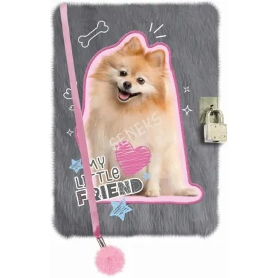 PAMIĘTNIK Z KŁÓDKĄ WŁOCHACZ A5 96K MY LI ITTLE FRIEND SWEET POMERANIAN 7013