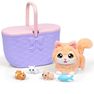 Little Live Pets Mama Surprise Kitty Playset Zestaw w Koszyku Mama Kotka z 3 Kociętami 26785