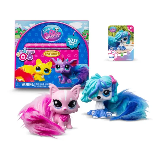 Littlest Pet Shop Pet Pairs Fuzzy Tails Dwie figurki ZWIERZĄTKA Seria6 01092