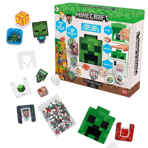 EPEE Naklejkomat 3D Minecraft zestaw kreatywny naklejki dla dzieci 6+