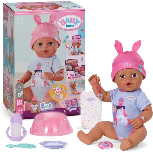 Baby Born EVA Click & Play Lalka Bobas 43cm 10 Funkcji + Dodatki 840658 116726