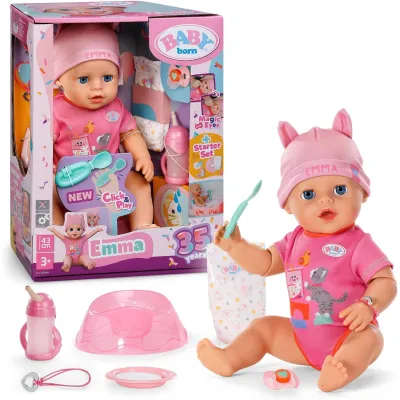 BabBorn EMMA Click & Play Lalka Bobas 43cm 10 Funkcji + Dodatki 839966 116726