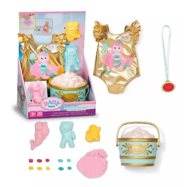 Baby Born Beach Surprise Set Zestaw Strój na Plażę z Niespodziankami Dla Lalki 43 cm 839904