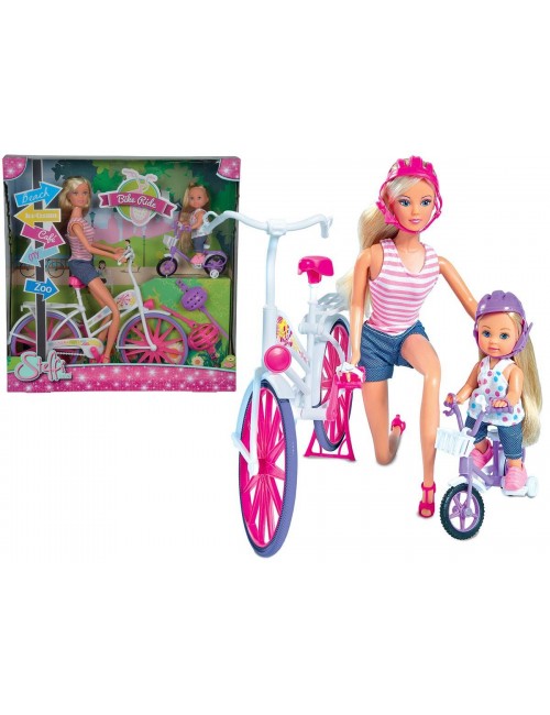 Lalka Steffi przejażdżka na rowerze
