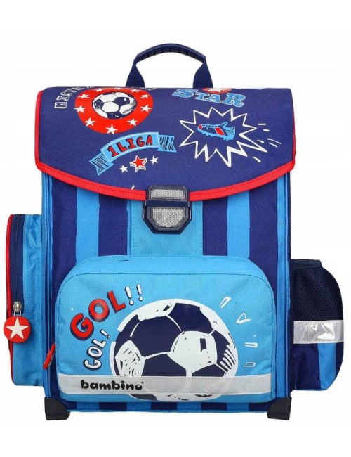 BAMBINO plecak szkolny tornister FOOTBALL niebieski