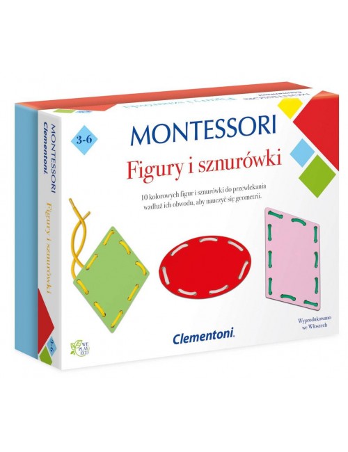 Montessori figury i sznurki opakowanie pudełko