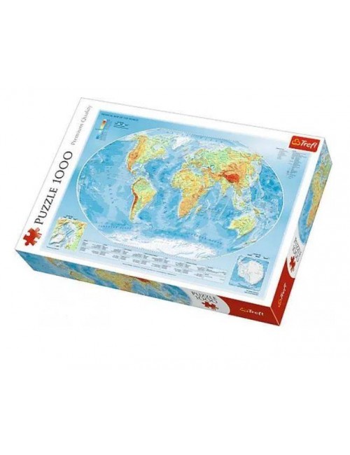 TREFL Puzzle 1000el Mapa fizyczna świata 10463