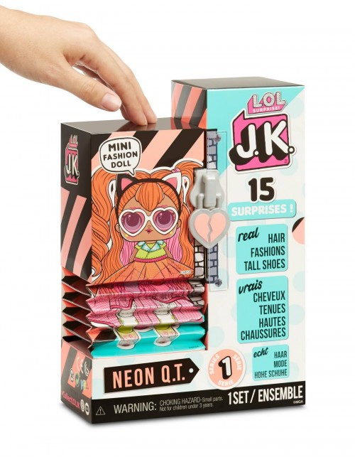 LOL Surprise J.K. Neon Q.T. lalka z butami na wysokich koturnach