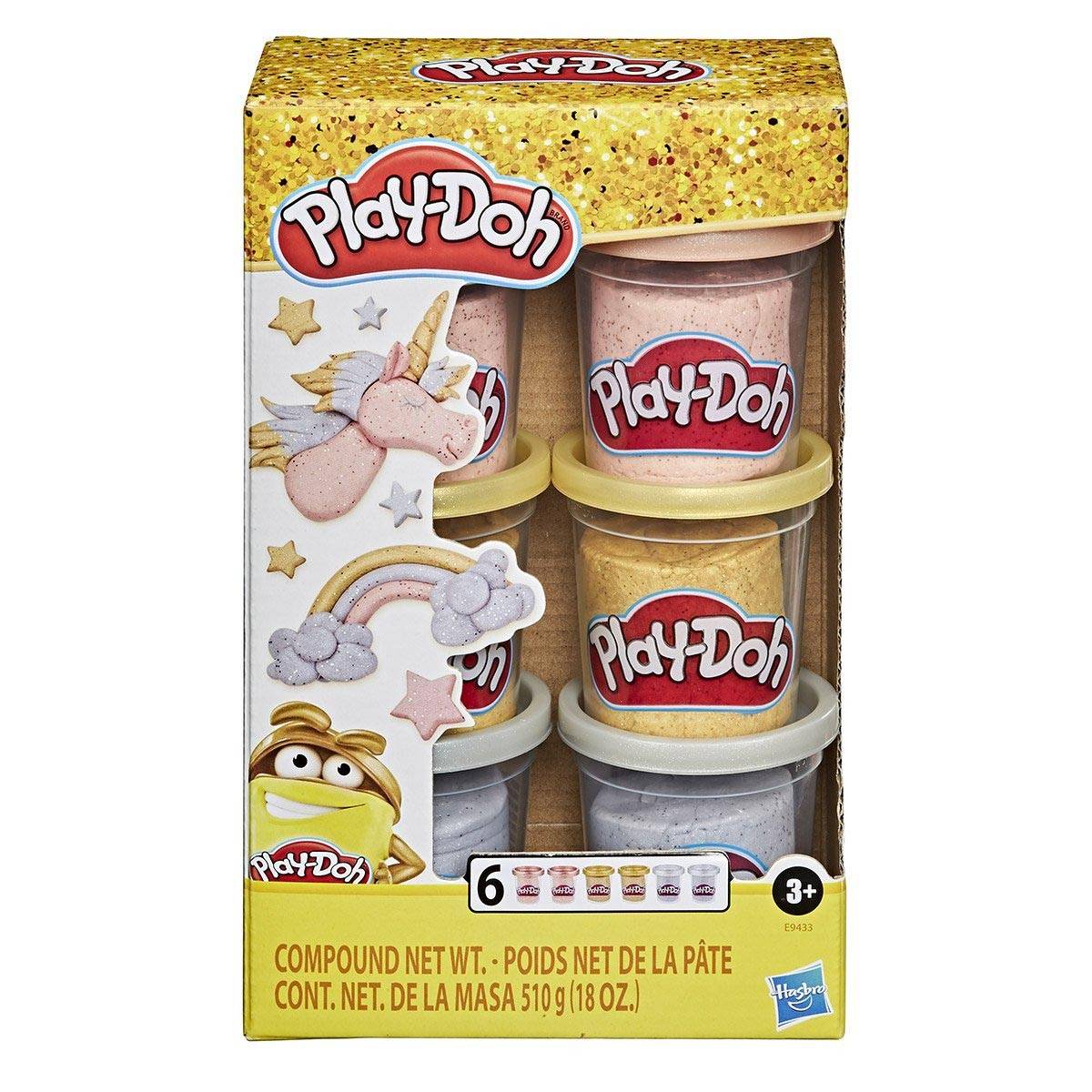 ”Play-Doh ciastolina 6 tub metalicznych zestaw